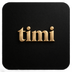 timi logo in metallic gold on the existing rounded charcoal background
